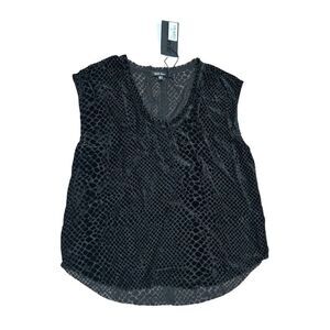 Dear John black Yanis blouse S burnout velvet rock punk goth